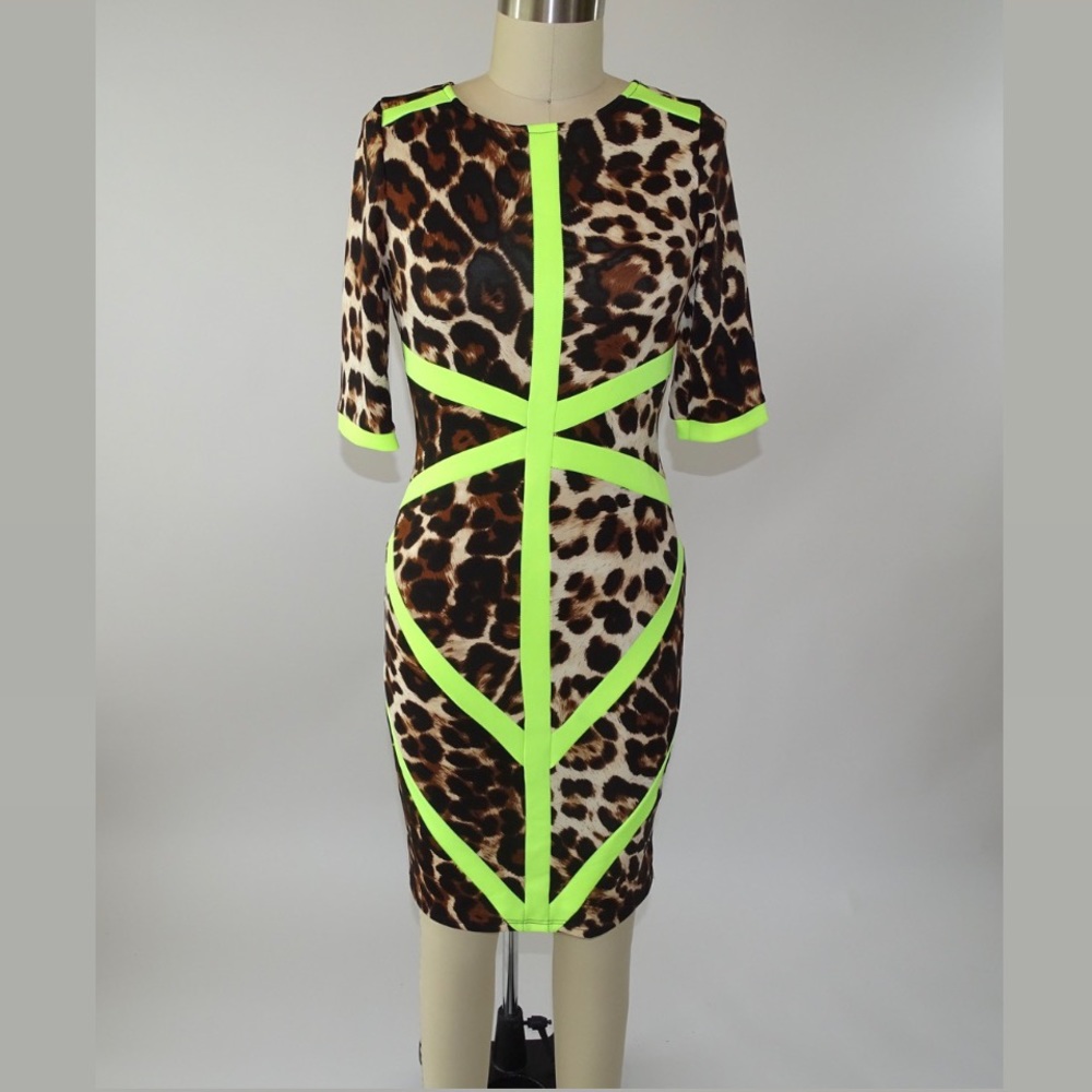 Leopard with Neon Dress